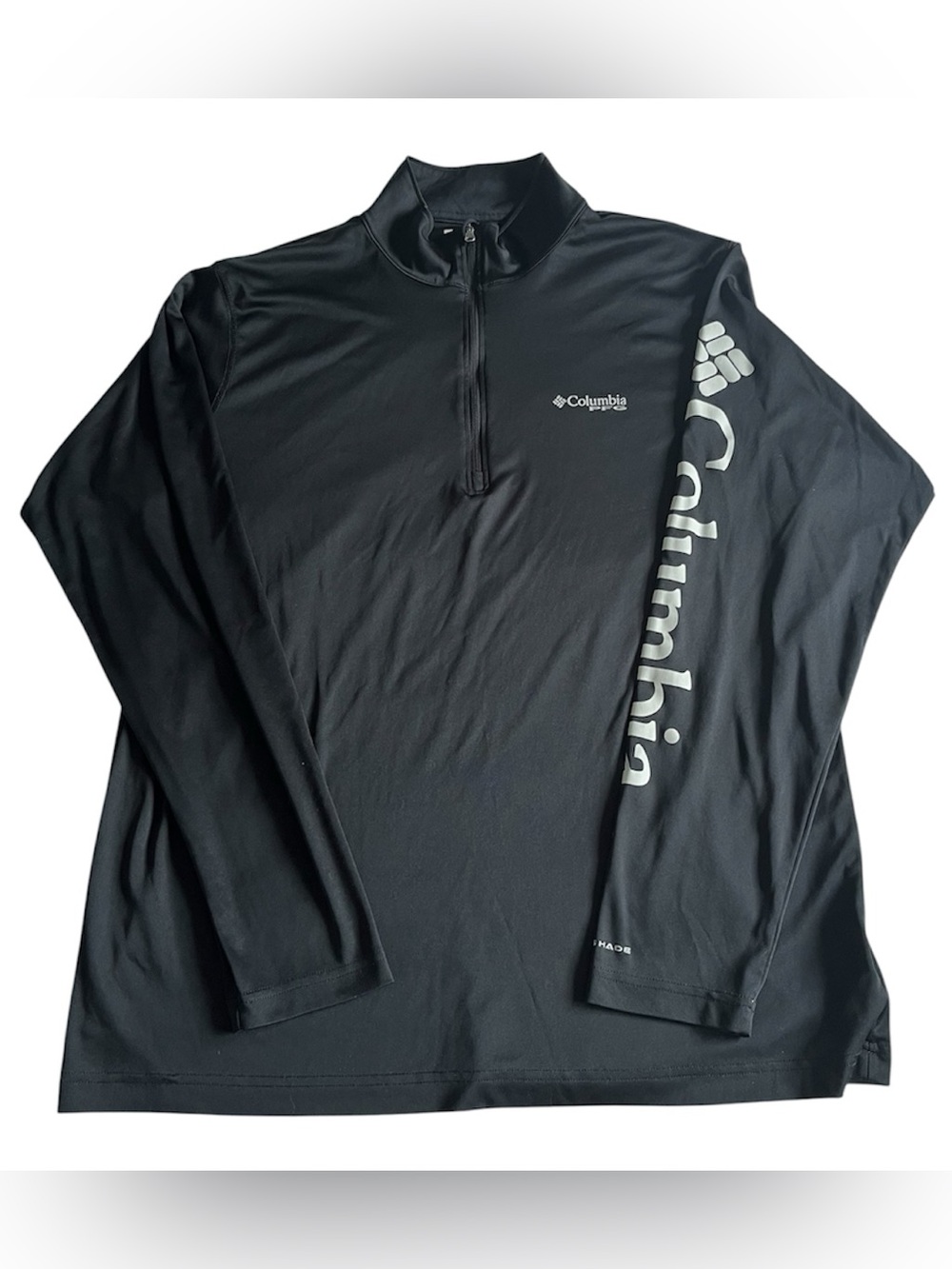 Columbia PFG Men’s Black Omni Shade 1/4 Zip Fishing Shirt Lightweight Large